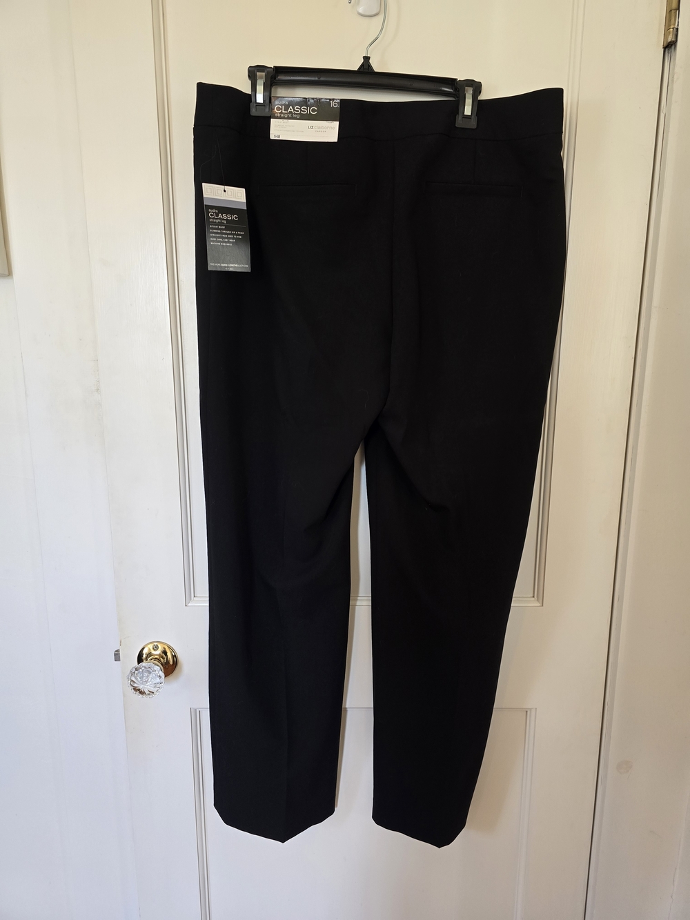 Liz Claiborne Classic Audra Black Classic Straight-Leg Trousers 16